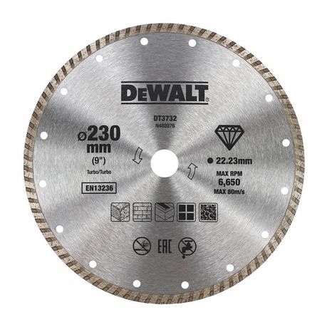 DEWALT DT3732 Diamantový kotúč TURBO na rezanie betónu a tehál 230mm