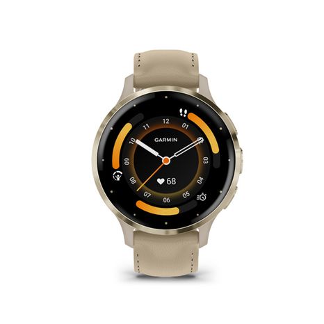 Garmin VENU 3S French Gray/Soft Gold, Leather športové smart hodinky s koženým náramkom