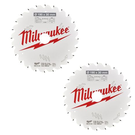 Milwaukee Sada pílových kotúčov 190 x 30mm x 1,6 24z (2ks) na drevo