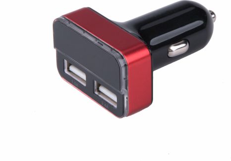 Nabíjačka USB do auta, 12-24V, výstup 5V/3,1A, 2xUSB, LCD, 12V/24V, 2xUSB (1A/5W, 3,4A/17W), LCD, úč