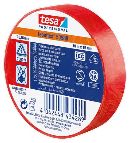 Páska 53988 elektroizolačná červená 15mm x 10m, Tesa