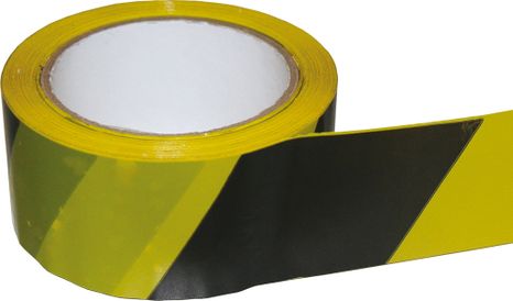 Páska lepiaca výstražná, 50mm x 66m, nosič PVC, žlto-čierna