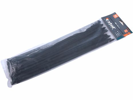 Pásky sťahovacie čierne, 7,6x380mm, 50ks, pr.100mm, 55kg, nylon PA66, EXTOL PREMIUM